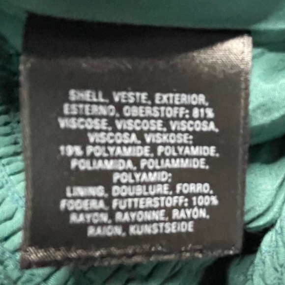 Anthropologie Bionda Plisse Jumpsuit Green Sleeveless Smocked Wide Leg Size XS - Picture 13 of 14